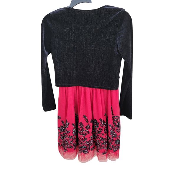 Knitworks Girls 2 Piece Christmas Holiday Dress Size 14 with Necklace - Picture 2 of 6